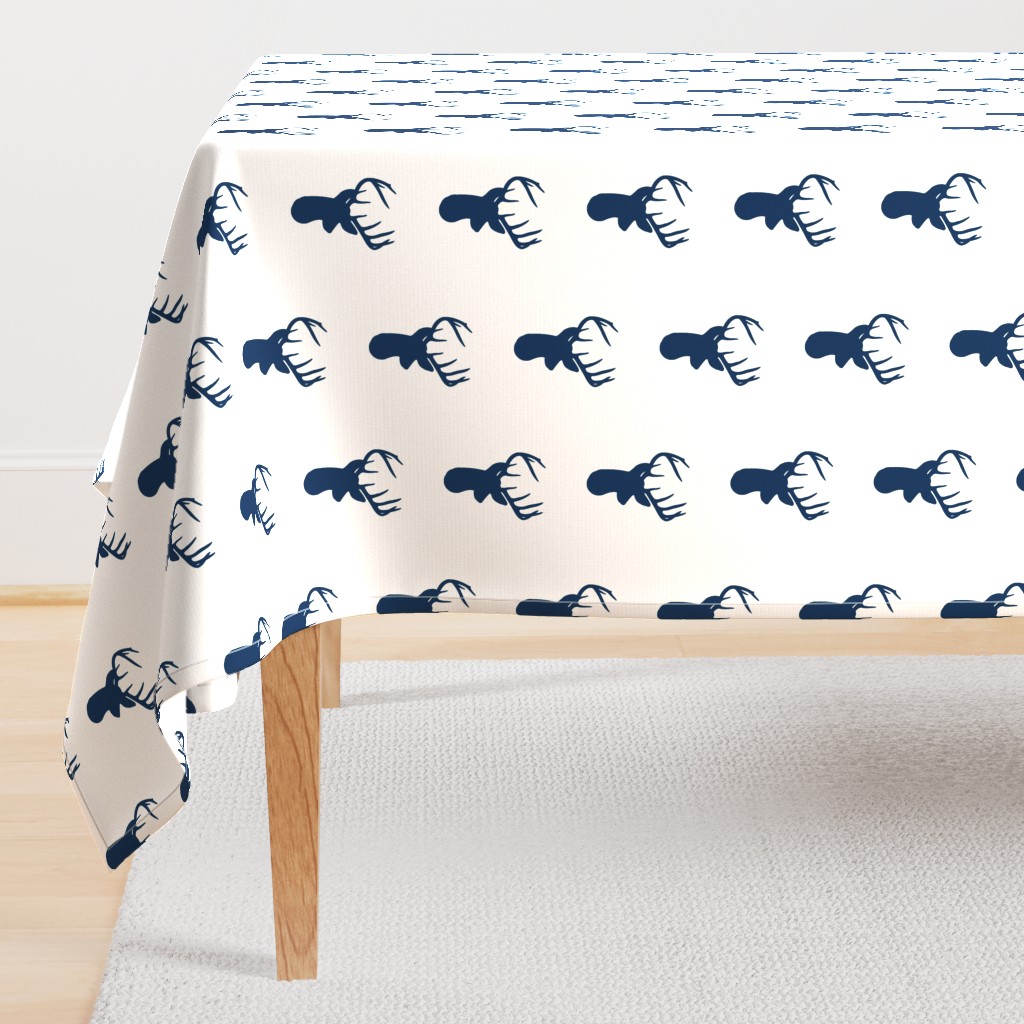 Navy Deer on White