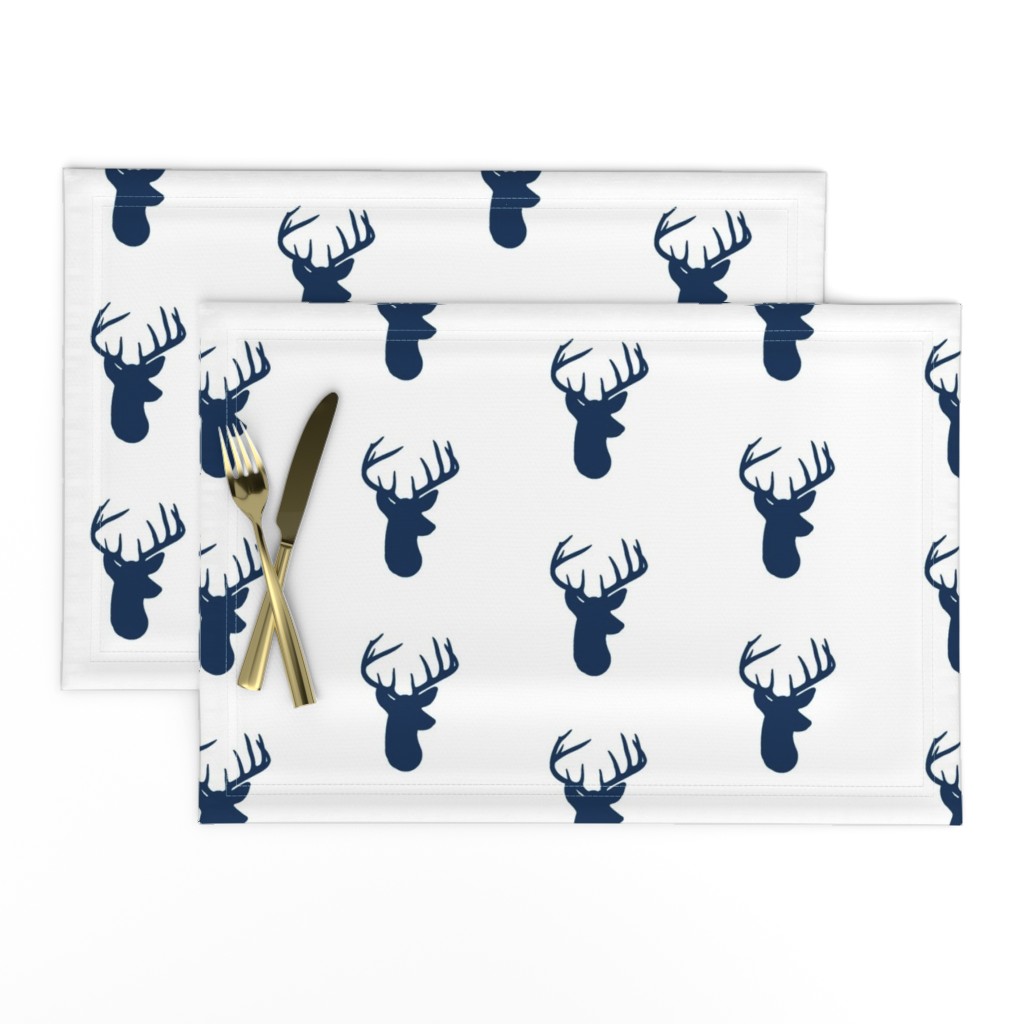 Navy Deer on White