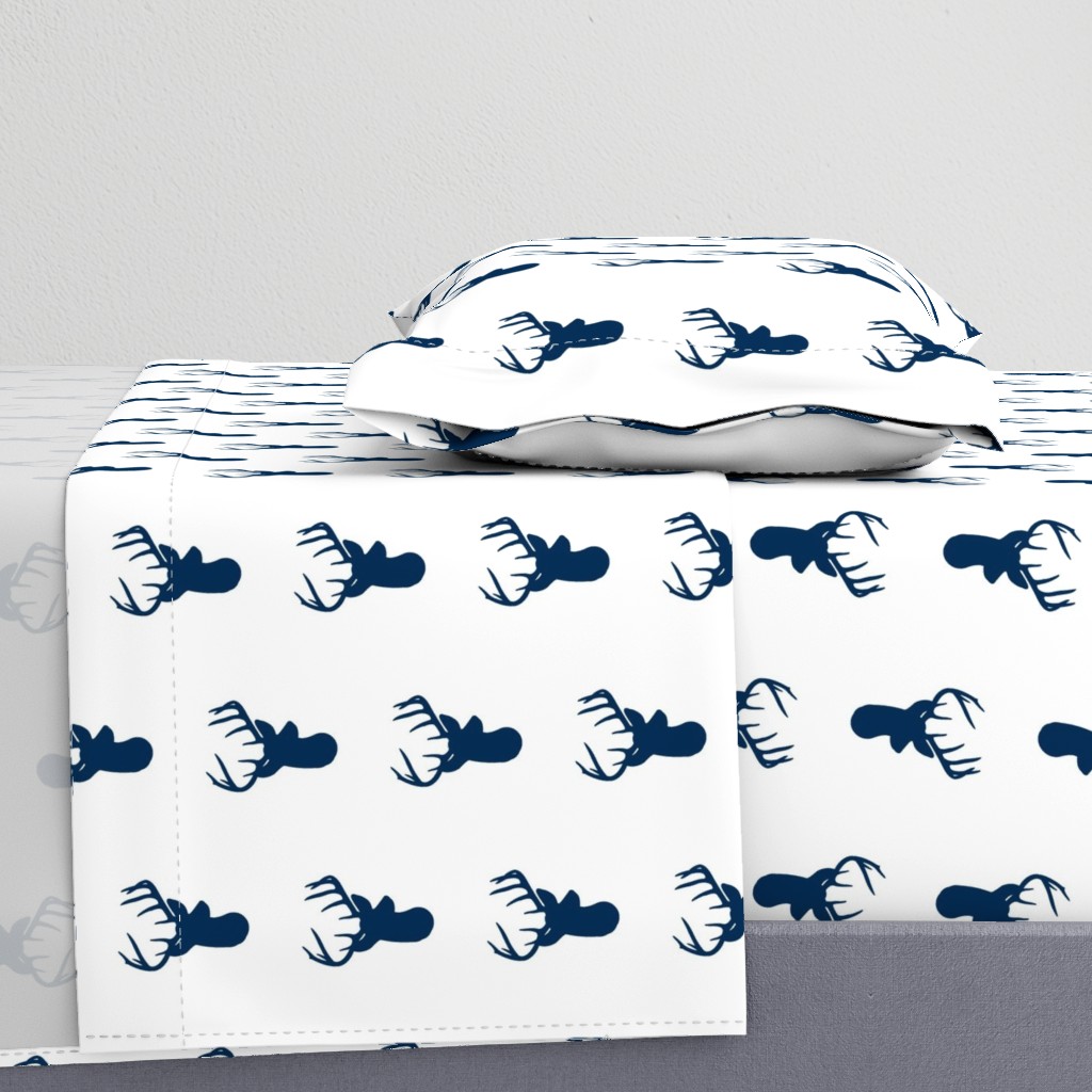 Navy Deer on White