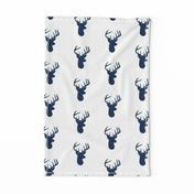 Navy Deer on White