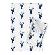 Navy Deer on White