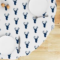 Navy Deer on White