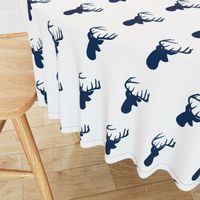 Navy Deer on White