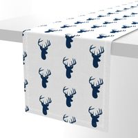 Navy Deer on White