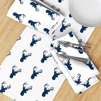 Navy Deer on White