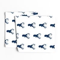 Navy Deer on White