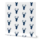 Navy Deer on White