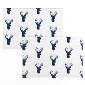 Navy Deer on White