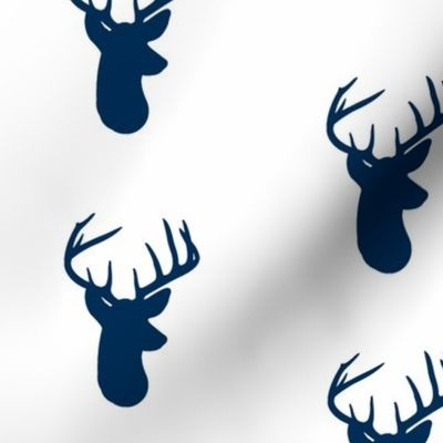 Navy Deer on White