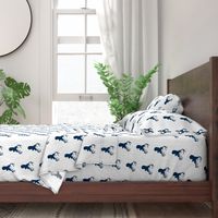 Navy Deer on White