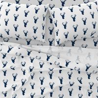 Navy Deer on White