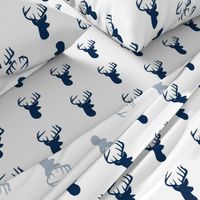 Navy Deer on White