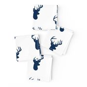 Navy Deer on White