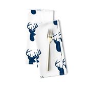 Navy Deer on White