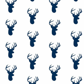 Navy Deer on White