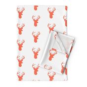 Coral Deer on White