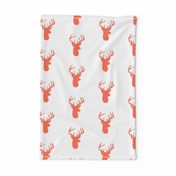 Coral Deer on White