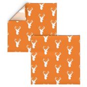 Deer Heads on Orange