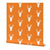Deer Heads on Orange
