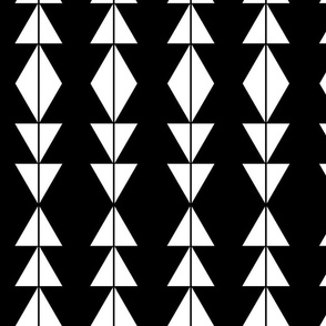 White Tribal Triangles on Black