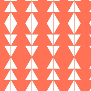 White Tribal Triangles on Coral