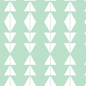 White Tribal Triangles on Mint