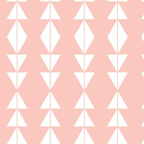 White Tribal Triangles on Blush