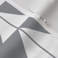 White Tribal Triangles on Grey