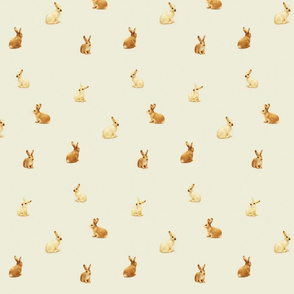 Bunnies Scattered on Taupe