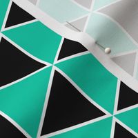 Triangle geometric, black and aqua