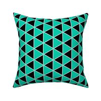 Triangle geometric, black and aqua