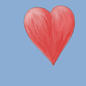 Watercolor Love Heart. Fat Quarter Design