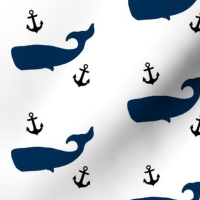 Navy Whales and Black Anchors