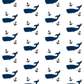 Navy Whales and Black Anchors