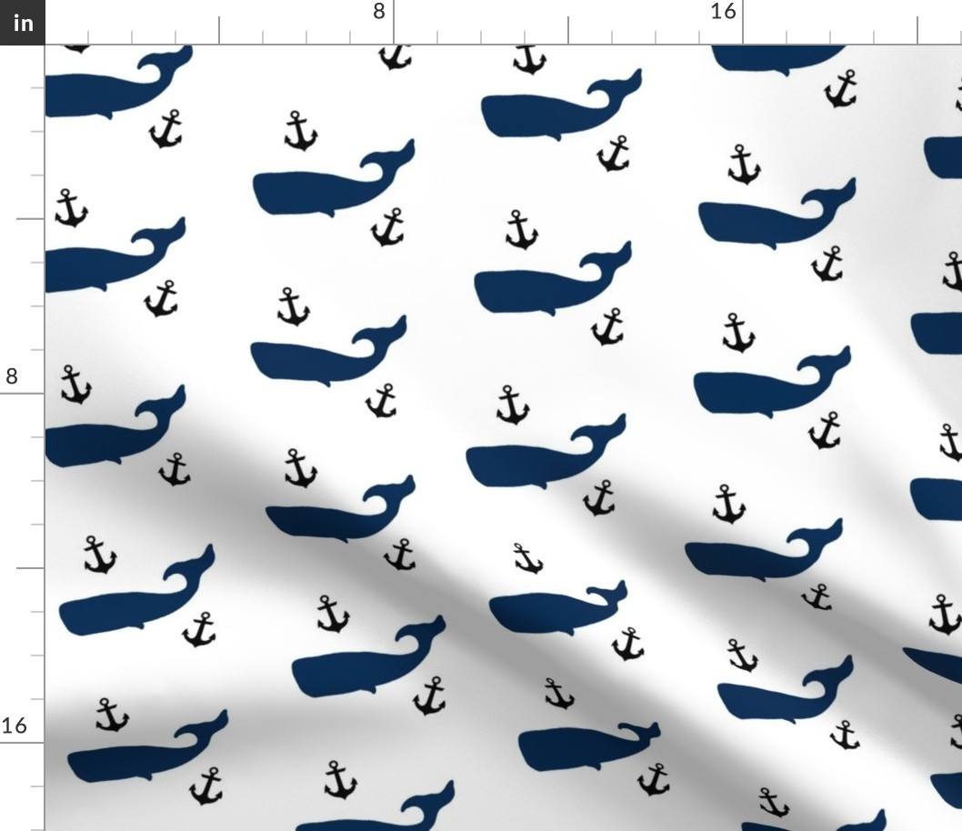 Navy Whales and Black Anchors