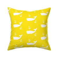 Whales and Anchors on Yellow