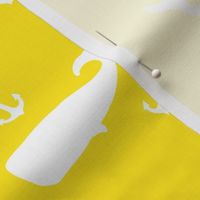 Whales and Anchors on Yellow