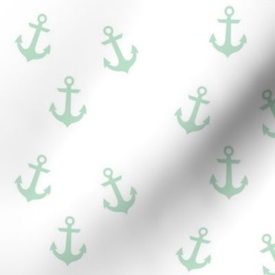 Mint Anchors on White