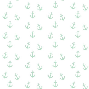 Mint Anchors on White