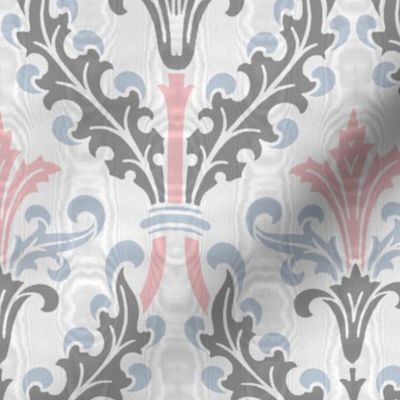 The Damask Divine ~ Dauphine, Versailles Blue and Pewter ~ Moire 