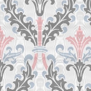 The Damask Divine ~ Dauphine, Versailles Blue and Pewter ~ Moire 