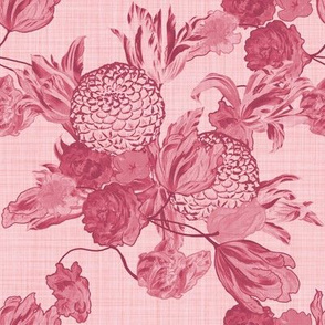 Mid Century Modern Floral ~Berry and Dauphine ~ Linen