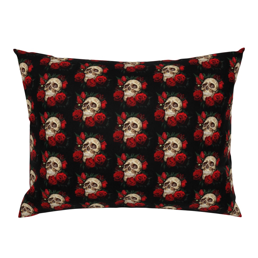 skull and roses