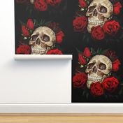 skull and roses