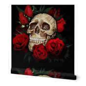 skull and roses