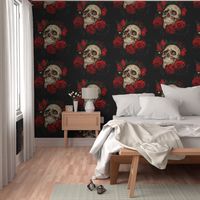 skull and roses