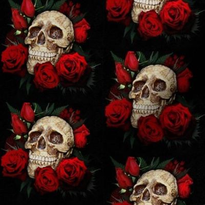 skull and roses