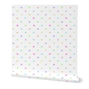 tiny pastel rainbow hearts on white - adorable kawaii heart pattern