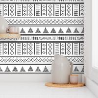African Tribal Mudcloth Black and White pattern