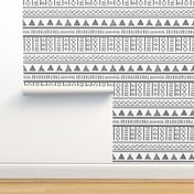 African Tribal Mudcloth Black and White pattern